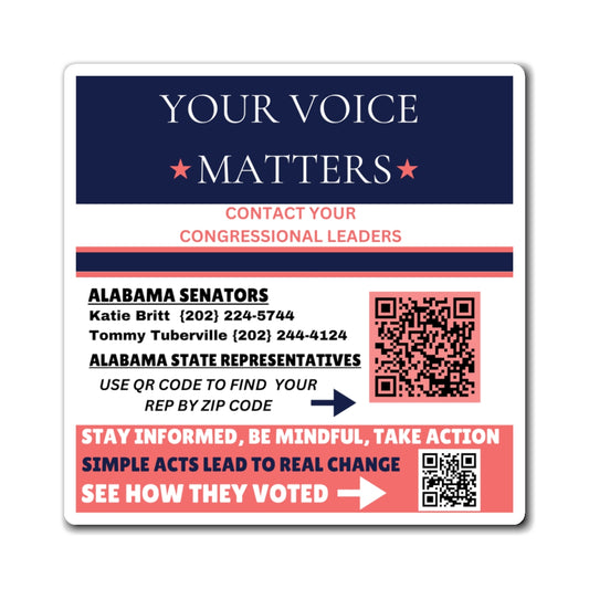 Alabama "Civic Engagement Made Easy – Find & Contact Your Reps Magnet"