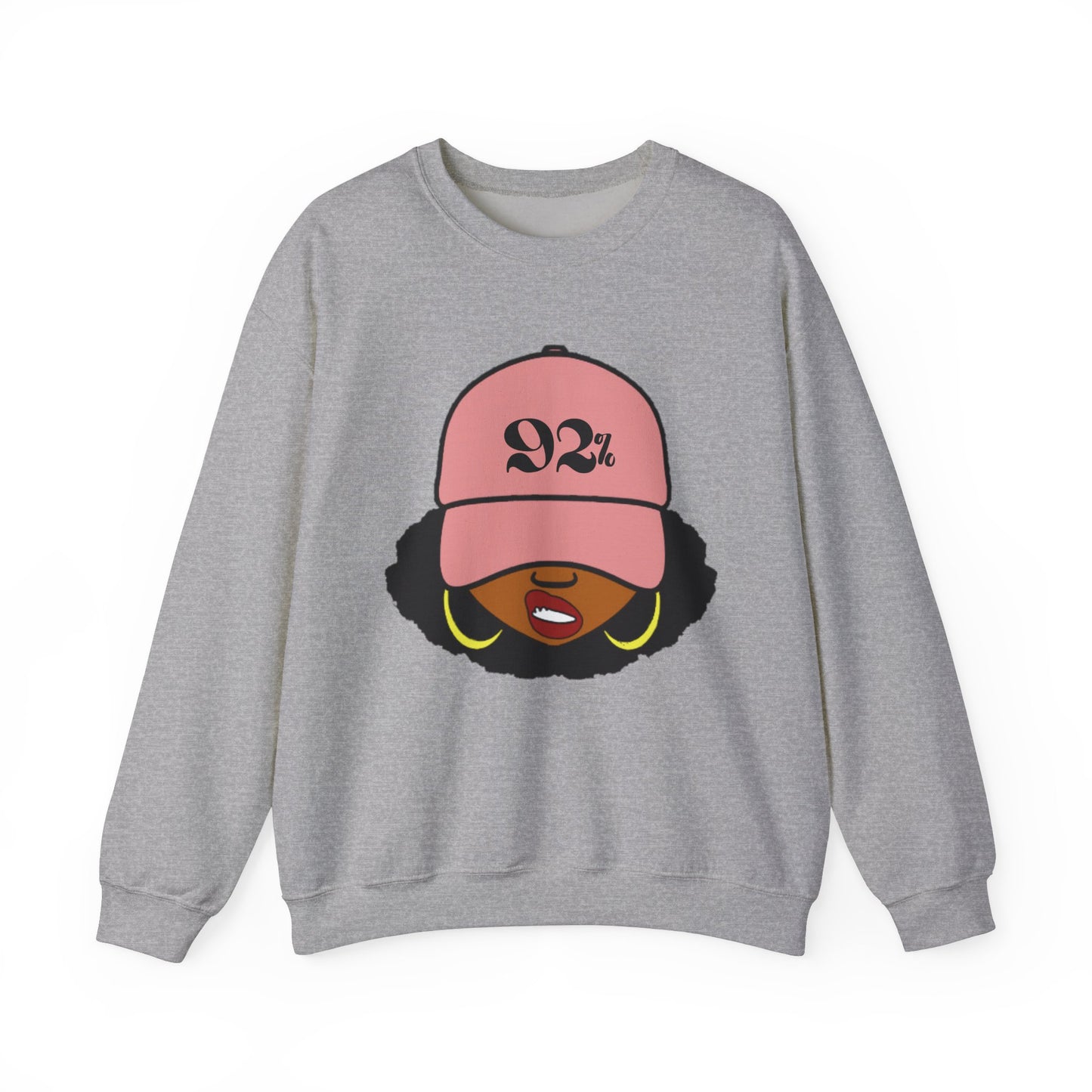 The 92% Should Represent, Black Woman Unisex Crewneck Sweatshirt - Trendy Graphic Sweatshirt for Empowerment and Style