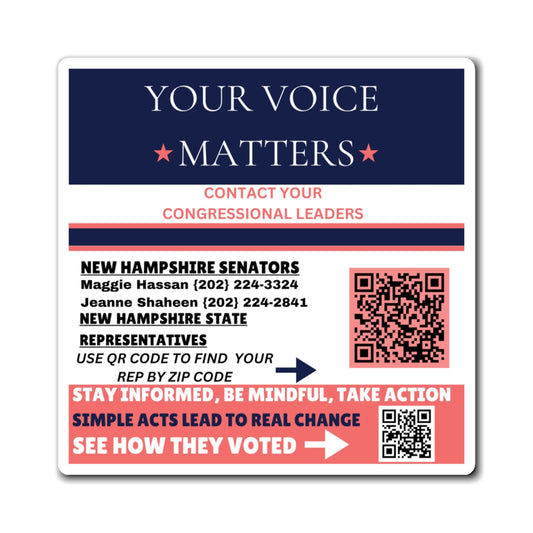 New Hampshire "Civic Engagement Made Easy – Find & Contact Your Reps Magnet"