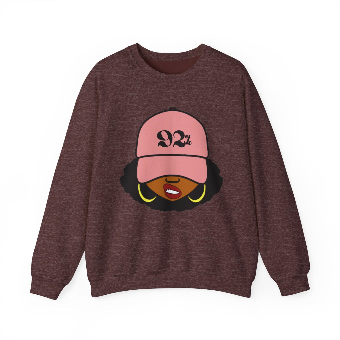 The 92% Should Represent, Black Woman Unisex Crewneck Sweatshirt - Trendy Graphic Sweatshirt for Empowerment and Style