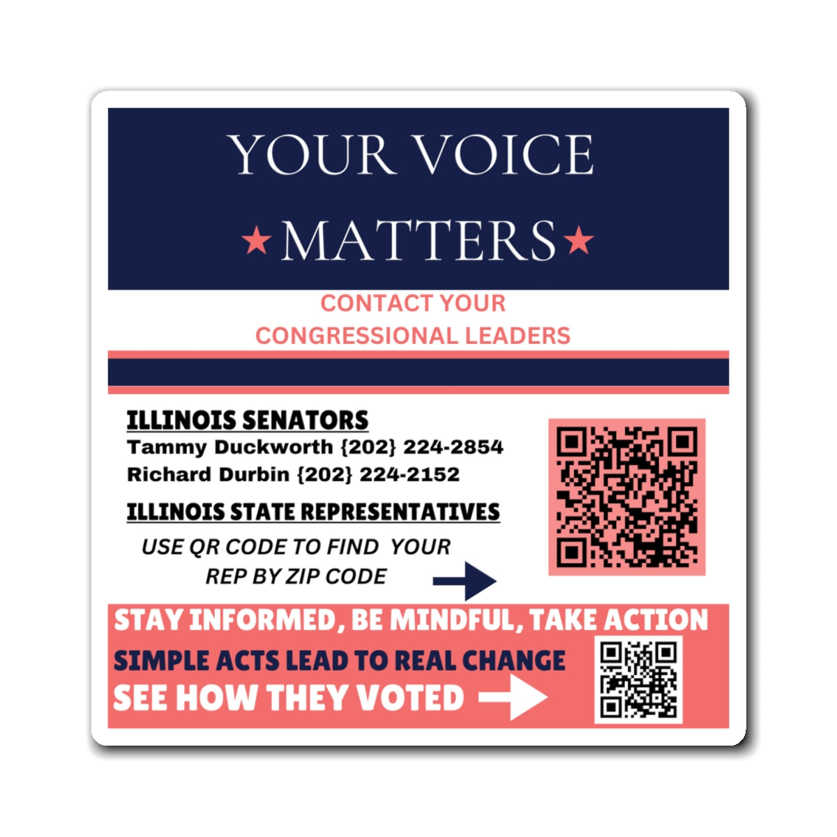 Illinois "Civic Engagement Made Easy – Find & Contact Your Reps Magnet"