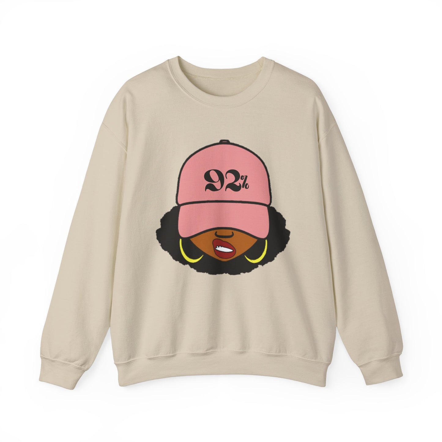 The 92% Should Represent, Black Woman Unisex Crewneck Sweatshirt - Trendy Graphic Sweatshirt for Empowerment and Style