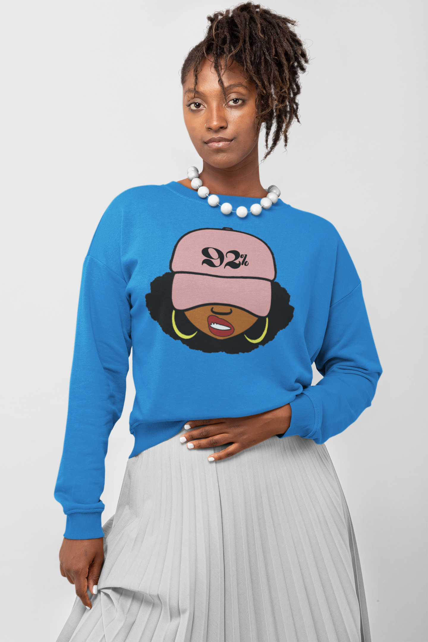 The 92% Should Represent, Black Woman Unisex Crewneck Sweatshirt - Trendy Graphic Sweatshirt for Empowerment and Style